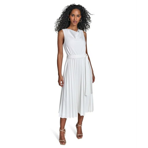 カルバンクライン レディース ワンピース トップス Scuba Crepe Pleat Skirt Dress Cream カルバンクライン レディース ワンピース トップス Scuba Crepe Pleat Skirt Dress Cream