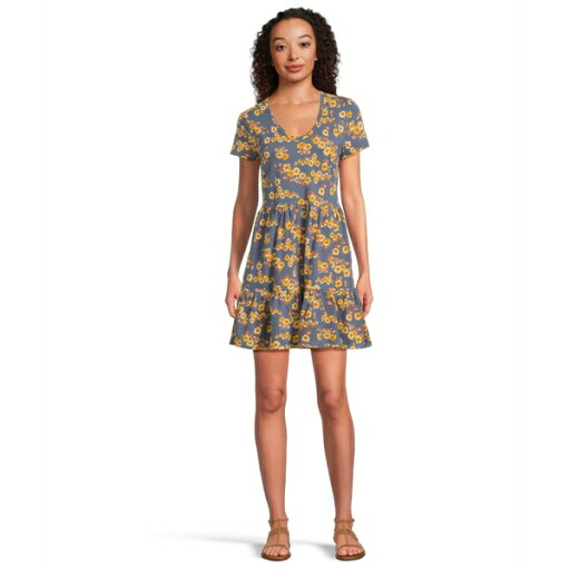 ドード アンドコー レディース ワンピース トップス Marley Tiered Short Sleeve Dress Blue Shadow Daisy Print ドード アンドコー レディース ワンピース トップス Marley Tiered Short Sleeve Dress Blue Shadow Daisy Print