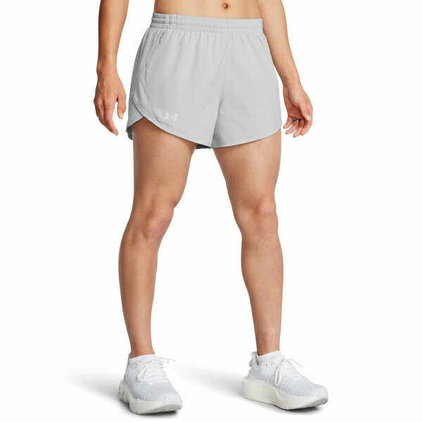 アンダーアーマー レディース カジュアルパンツ ボトムス Fly By Heathered Shorts Mod Gray Medium Heather/Mod Gray/Reflective