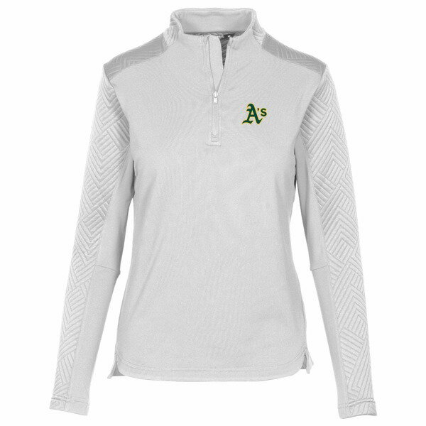 レベルウェア レディース ジャケット&ブルゾン アウター Oakland Athletics Levelwear Women's Daybreak Insignia 2.0 QuarterZip Pullover Top White