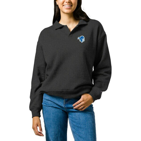 ꡼åȥ ǥ ѡåȥ  Seton Hall Pirates League Collegiate Wear Women's Victory Springs TriBlend Collared Pullover Sweatshirt Heather...