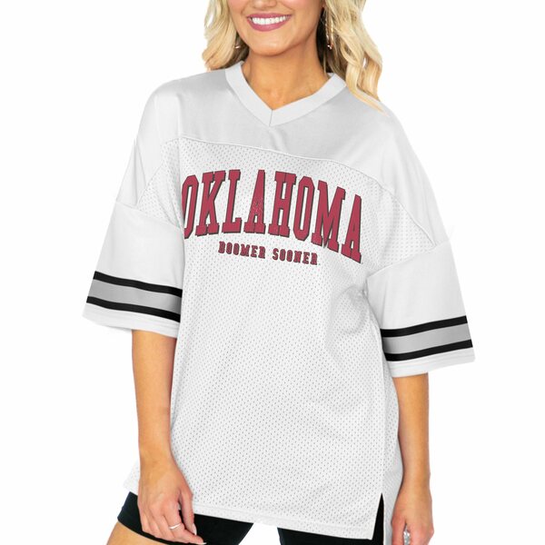 ゲームデイ レディース Tシャツ トップス Oklahoma Sooners Gameday Couture Women's Option Play Oversized Mesh Fashion Jersey White