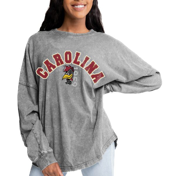 Q[fC fB[X TVc gbvX South Carolina Gamecocks Gameday Couture Women's Faded Wash Pullover Sweatshirt Gray