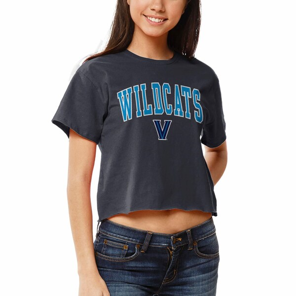 リーグカレッジエイトウェア レディース Tシャツ トップス Villanova Wildcats League Collegiate Wear Women 039 s Clothesline Cotton Crop TShirt Navy