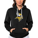 アンティグア レディース パーカー・スウェットシャツ アウター Minnesota Vikings Antigua Women's Victory Logo Pullover Hoodie Black