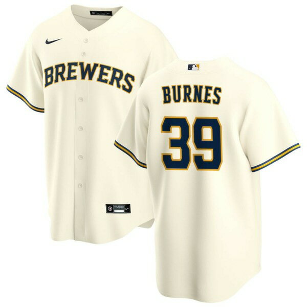 ナイキ メンズ ユニフォーム トップス Milwaukee Brewers Nike Home Replica Custom Jersey Cream