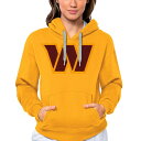 アンティグア レディース パーカー・スウェットシャツ アウター Washington Commanders Antigua Women's Victory Logo Pullover Hoodie Gold