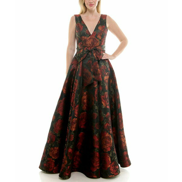 テイラー レディース ワンピース トップス Women's Printed V-Neck Dress Black Spice