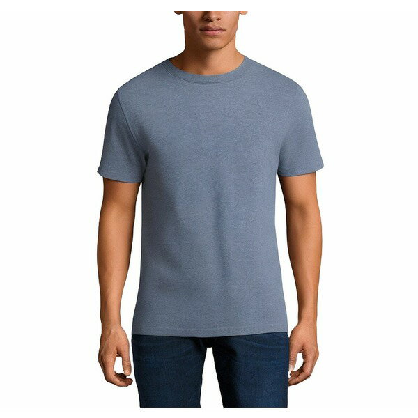 キングサイズ メンズ Tシャツ トップス Big & Tall Shrink-Less Lightweight Crewneck T-Shirt Heather slate blue