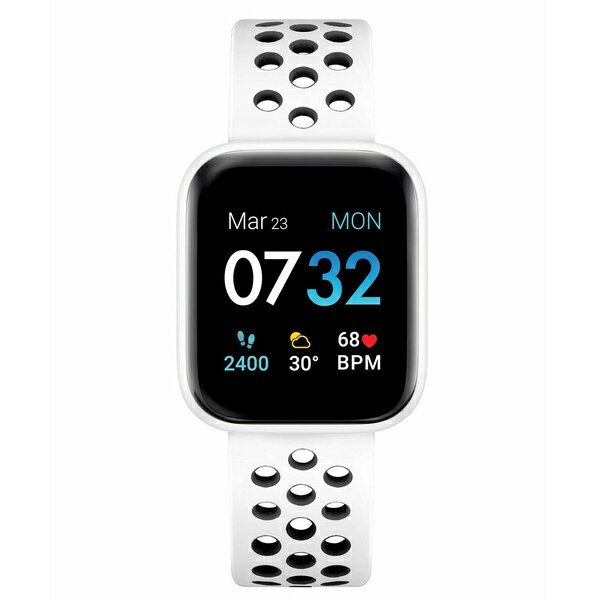 アイ タッチ レディース 腕時計 アクセサリー Air 3 Women's Touchscreen Smartwatch Fitness Tracker: White Case with White Perforated Strap 40mm White