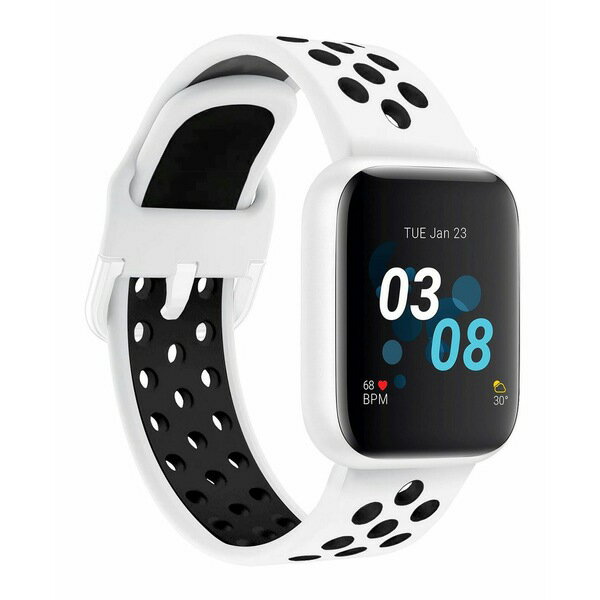 アイ タッチ レディース 腕時計 アクセサリー Air 3 Women's Touchscreen Smartwatch Fitness Tracker: White Case with White Perforated Strap 40mm White