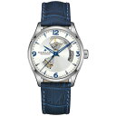 ハミルトン メンズ 腕時計 アクセサリー Men's Swiss Automatic Jazzmaster Open Heart Blue Leather Strap Watch 42mm Blue その1