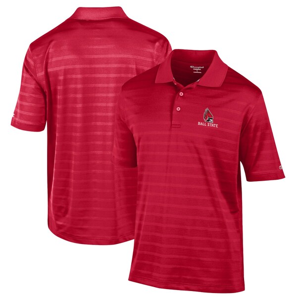 チャンピオン メンズ ポロシャツ トップス Ball State Cardinals Champion Textured Solid Polo Red