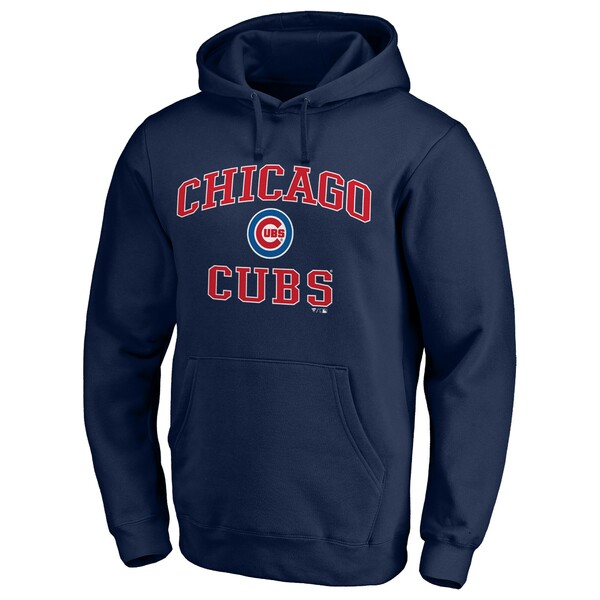 ファナティクス メンズ パーカー・スウェットシャツ アウター Chicago Cubs Fanatics Branded Heart & Soul Pullover Hoodie Navy 2
