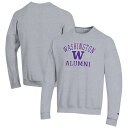チャンピオン メンズ パーカー・スウェットシャツ アウター Washington Huskies Champion Alumni Logo Arch Pullover Sweatshirt Gray