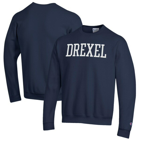 チャンピオン メンズ パーカー スウェットシャツ アウター Drexel Dragons Champion Eco Powerblend Crewneck Sweatshirt Navy
