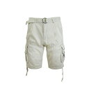 ギャラクシーバイハルビック メンズ カジュアルパンツ ボトムス Men's Belted Cargo Shorts with Twill Flat Front ...