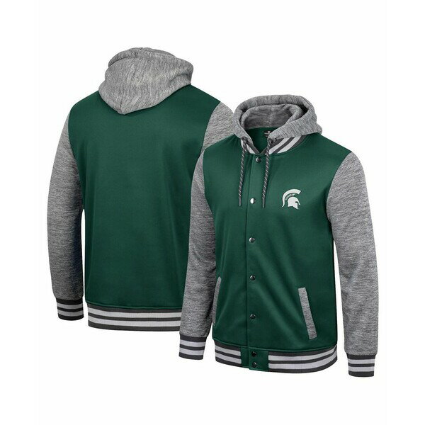 コロシアム メンズ ジャケット&ブルゾン アウター Men's Green Michigan State Spartans Robinson Hoodie Full-Snap Jacket Green