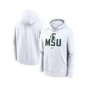 ナイキ メンズ パーカー・スウェットシャツ アウター Men's White Michigan State Spartans Primetime Club Fleece Pullover Hoodie White(4)