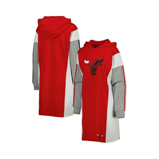 カールバンクス レディース ワンピース トップス Women's Red, White Chicago Bulls Bootleg Long Sleeve Hoodie T-shirt Dress Red, White カールバンクス レディース ワンピース トップス Women's Red, White Chicago Bulls Bootleg Long Sleeve Hoodie T-shirt Dress Red, White