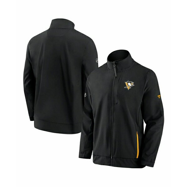ファナティクス メンズ ジャケット＆ブルゾン アウター Men's Black Pittsburgh Penguins Authentic Pro Rink Coaches Full-Zip Jacket Black
