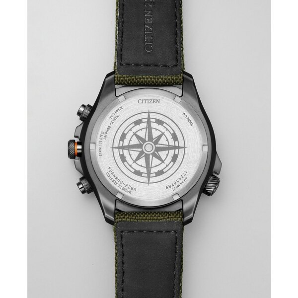 シチズン メンズ 腕時計 アクセサリー Eco-Drive Men's Chronograph Promaster Green CORDURA Strap Watch 44mm No Color