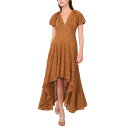 パーカー レディース ワンピース トップス Women's V-Neck Lace High-Low Fit & Flare Dress Carmel Cafe