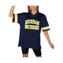 ゲームデイ レディース Tシャツ トップス Women's Navy Michigan Wolverines Until Kickoff Rhinestone Fashion T-Shirt Navy(4)