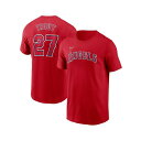 ナイキ メンズ シャツ トップス Men's Mike Trout Red Los Angeles Angels Fuse Name Number T-Shirt Red(4)