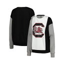 ゲームデイ レディース パーカー・スウェットシャツ アウター Women's White, Black South Carolina Gamecocks Vertical Color-Block Pullover Sweatshirt White, Black