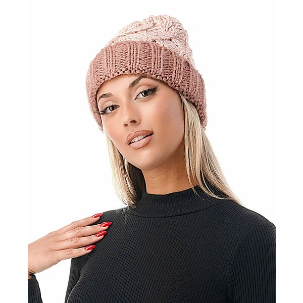 マーカスアドレール レディース 帽子 アクセサリー Women's Chunky Marled Cable Knit Beanie Rose