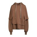 【送料無料】 リックオウエンス レディース パーカー・スウェットシャツ アウター Sweatshirts Brown