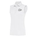 アンティグア レディース ポロシャツ トップス Kansas City Chiefs Antigua Women's Metallic Logo Sleeveless Tribute Polo White