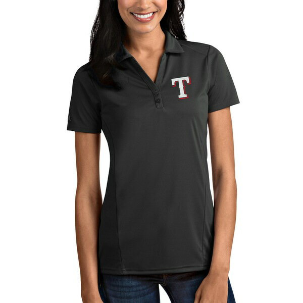 アンティグア レディース ポロシャツ トップス Texas Rangers Antigua Women's Tribute Polo Gray