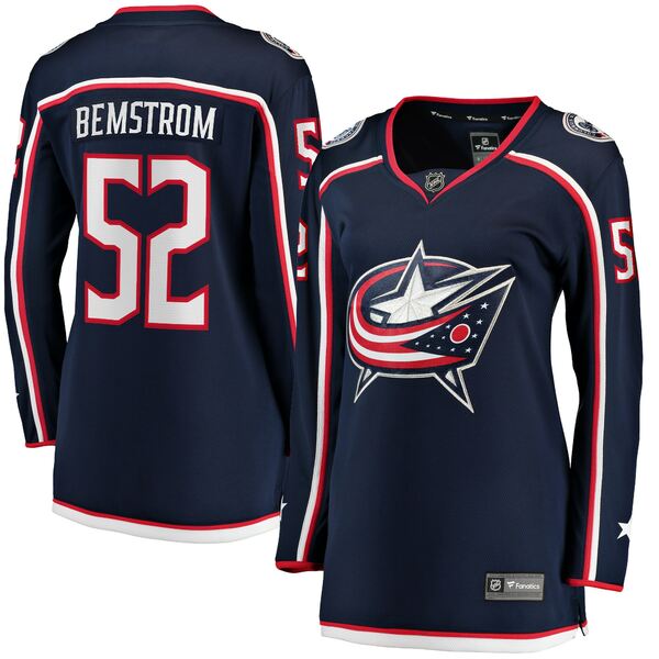 ファナティクス レディース ユニフォーム トップス Emil Bemstrom Columbus Blue Jackets Fanatics Branded Women's Home Breakaway Player Jersey Navy