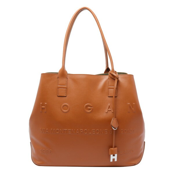 ホーガン レディース ショルダーバッグ バッグ Hogan Shopping Bag Script Medium Beige