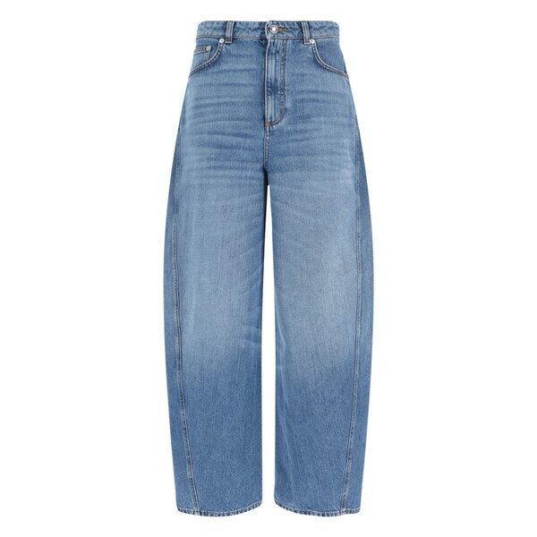 ���Х󥷡� ��ǥ����� �ǥ˥�ѥ�� �ܥȥॹ Wide Jeans Light Blue