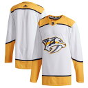 アディダス メンズ ユニフォーム トップス Nashville Predators adidas Away Authentic Jersey White