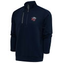 アンティグア メンズ パーカー・スウェットシャツ アウター Liberty Flames Antigua Big & Tall Generation QuarterZip Pullover Jacket Navy/Pewter