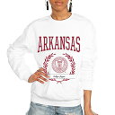 Q[fC fB[X p[J[EXEFbgVc AE^[ Arkansas Razorbacks Gameday Couture Women's It's a Vibe Classic Fleece Crewneck Pullover Sweatshirt White