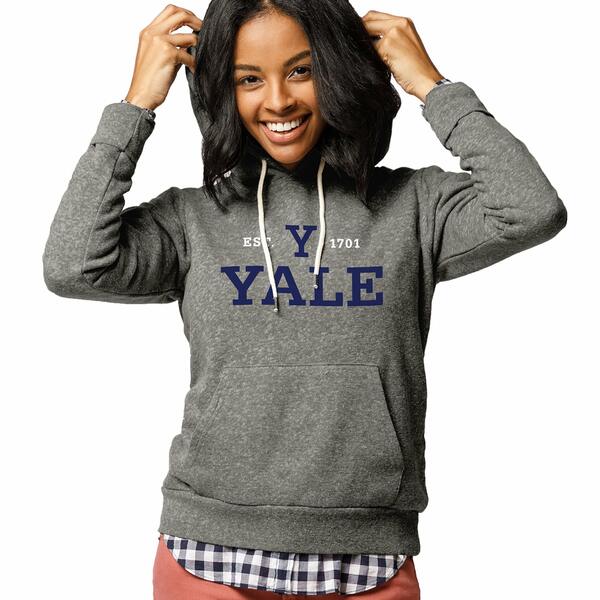 リーグカレッジエイトウェア レディース パーカー・スウェットシャツ アウター Yale Bulldogs League Collegiate Wear Women's Victory Springs Pullover Hoodie Heathered Gray