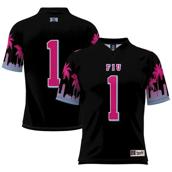 ゲームデイグレーツ メンズ ユニフォーム トップス #1 FIU Panthers GameDay Greats Miami Vice Football Jersey Black