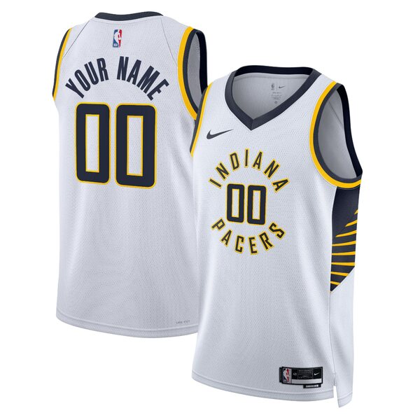 ナイキ メンズ ユニフォーム トップス Indiana Pacers Nike Unisex Swingman Custom Jersey White Association Edition