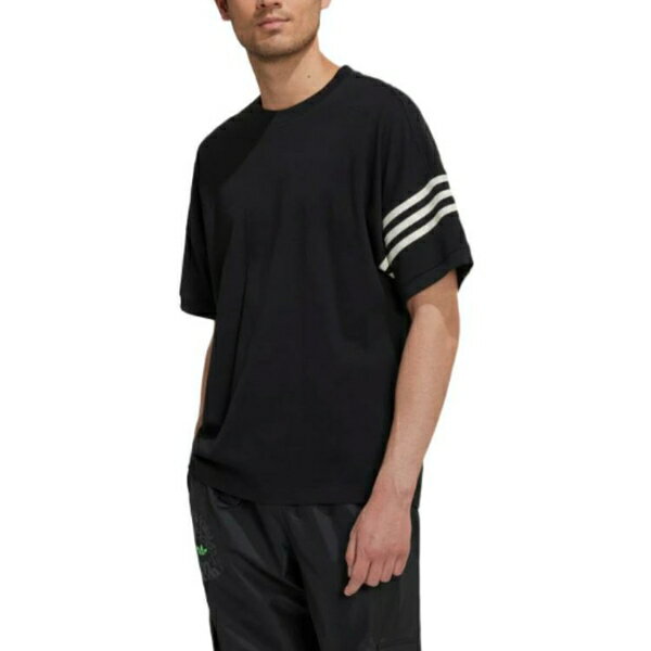 adidas アディダス メンズ スニーカー 【Men's adidas originals Stripe Casual Sports Short Sleeve Black T-Shirt HM1875】 サイズ US_M_XL