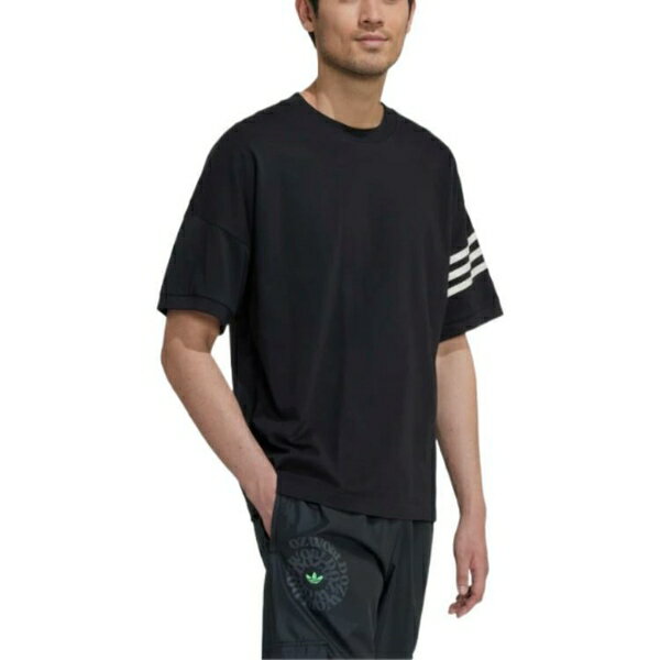 adidas アディダス メンズ スニーカー 【Men's adidas originals Stripe Casual Sports Short Sleeve Black T-Shirt HM1875】 サイズ US_M_XL