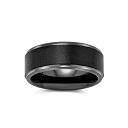 uO fB[X O ANZT[ Plain Simple Black Matte Couples Titanium Wedding Band Ring For Men For Women Beveled Edge Comfort Fit 8MM Black