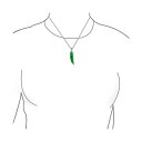 ブリング レディース ネックレス チョーカー ペンダントトップ アクセサリー Tooth Amulet Genuine Green Jade Gemstone Italian Horn Pendant Necklace For Women s Men .925 Sterling Silver Green