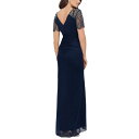 GXP[v fB[X s[X gbvX Beaded-Sleeve Gown Navy