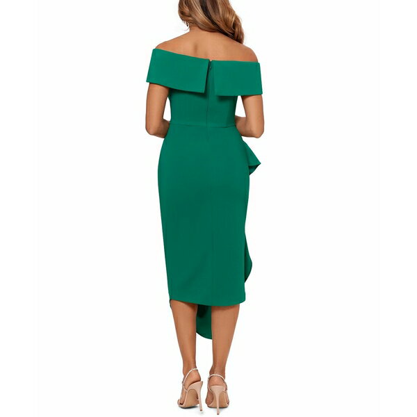 楽天astyベッツィ アンド アダム レディース ワンピース トップス Off-The-Shoulder Ruffle Dress Green