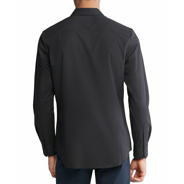 カルバン・クライン カルバンクライン メンズ シャツ トップス Men's Slim Fit Long Sleeve Solid Button-Front Shirt Black Beauty